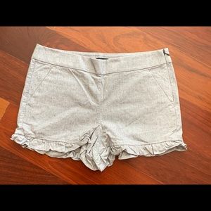 Loft blue and white shorts with ruffle detail